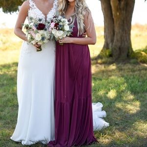 Wine Bridesmaid Dress